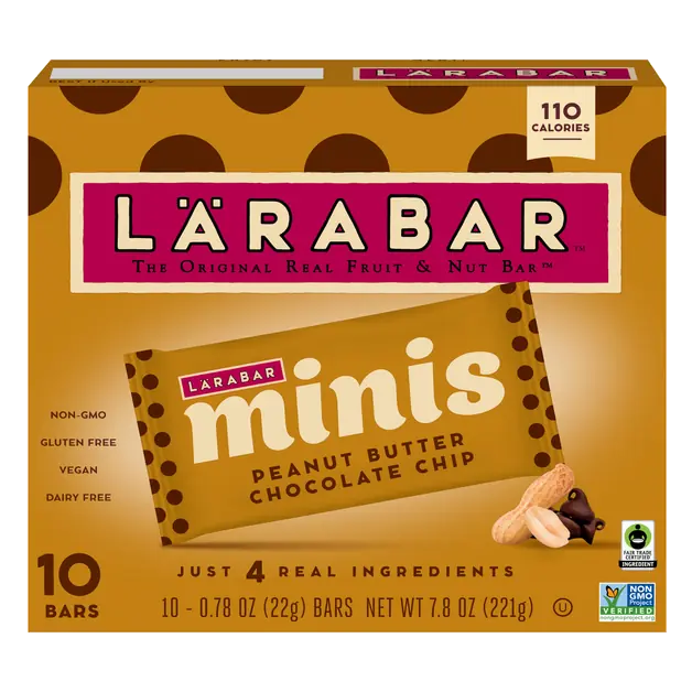 Minis Gluten Free Peanut Butter Choc Chip Fruit & Nut Bars - 10 ct
