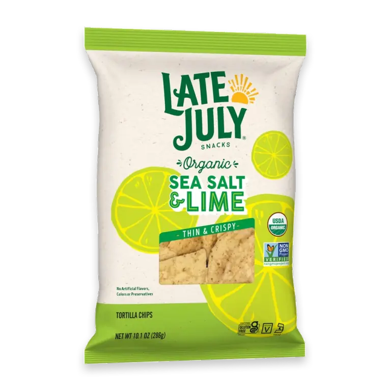 Sea Salt & Lime Organic Tortilla Chips, 10.1 Oz Bag