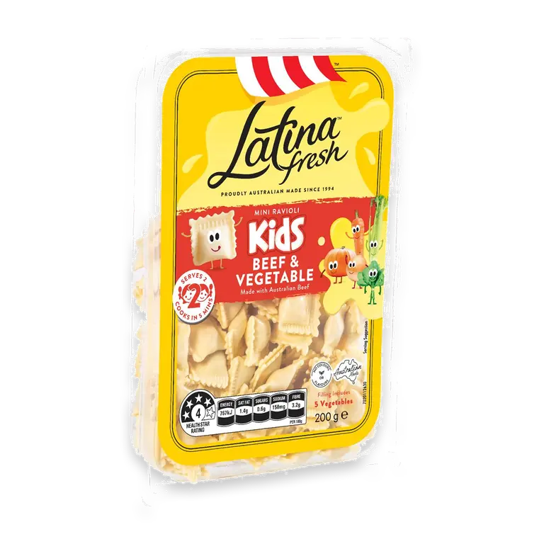 Kids Mini Ravioli Pasta Beef & Vegetable