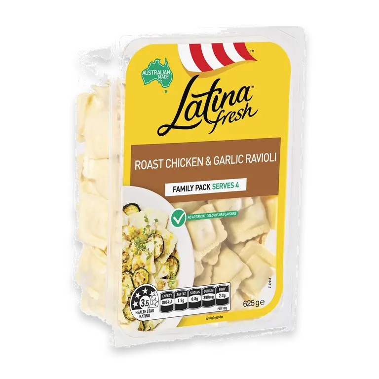 Roast Chicken & Garlic Ravioli Pasta