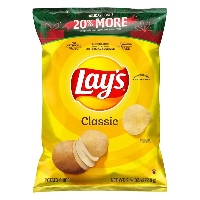 Lay's Classic Chips Holiday Bonus Bag, 9.625oz