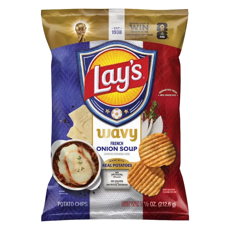 Lay's Wavy French Onion Soup Potato Chips, 7.5oz