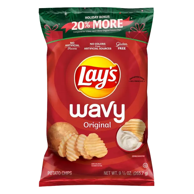 Lay's Wavy Original Chips Bonus Bag, 9.375oz