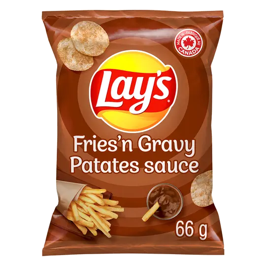 Fries ‘n Gravy Flavoured Potato Chips (small bag) 66 g