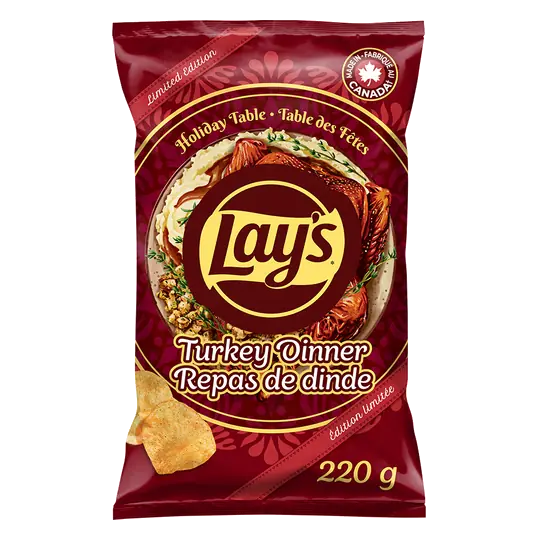 Potato Chips Turkey Dinner Flavoured 220 g