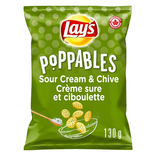Poppables Potato Snack Sour Cream & Chive 130 g