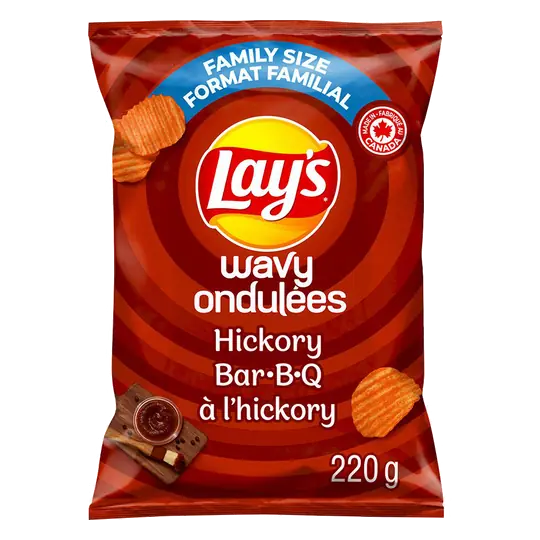Wavy Potato Chips Hickory BBQ 220 g