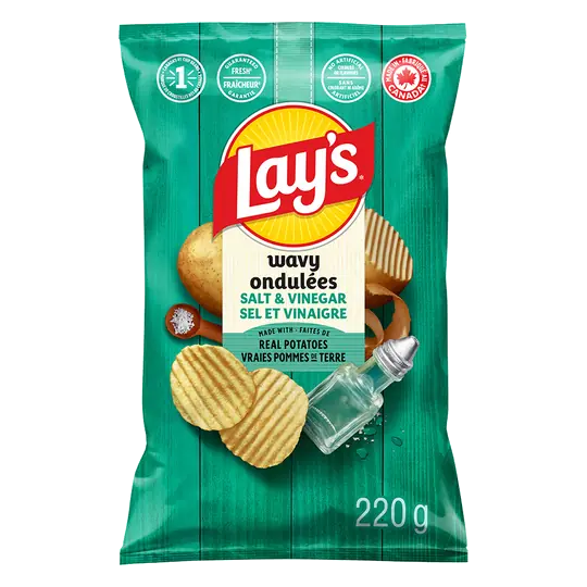 Wavy Potato Chips Salt & Vinegar 220 g