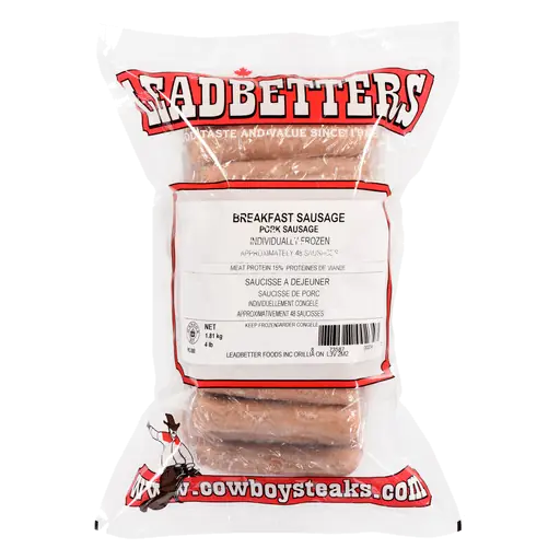 Leadbetters Frozen Breakfast Sausage Pork 1.81 kg
