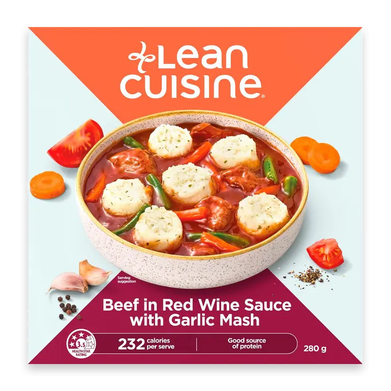 Beef In Red Wine Sauce With Garlic Mash Frozen Meal