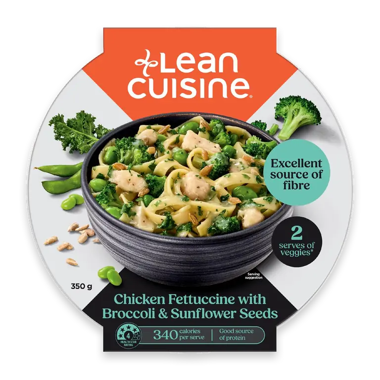 Chicken Fettuccine Bowl with Broccoli & Sunflower Seeds