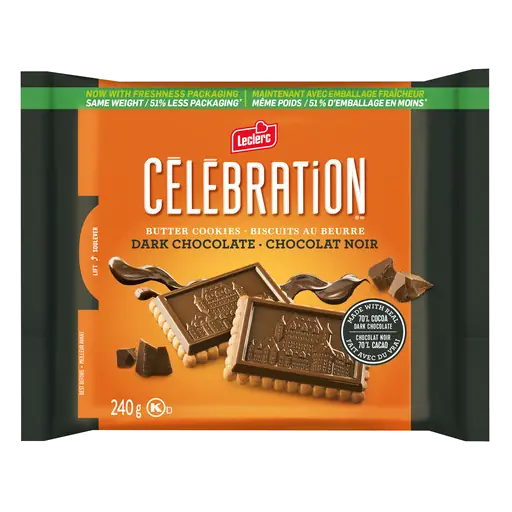 Celebration Butter Cookies 70% Cocoa Dark Chocolate 240 g