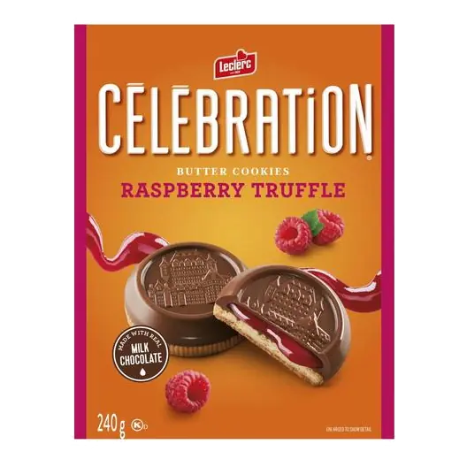 Celebration Butter Cookies Milk Chocolate Coated Raspberry 240 g