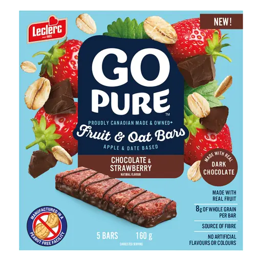 Go Pure Peanut-Free Fruit & Oat Bars Chocolate & Strawberry 160 g