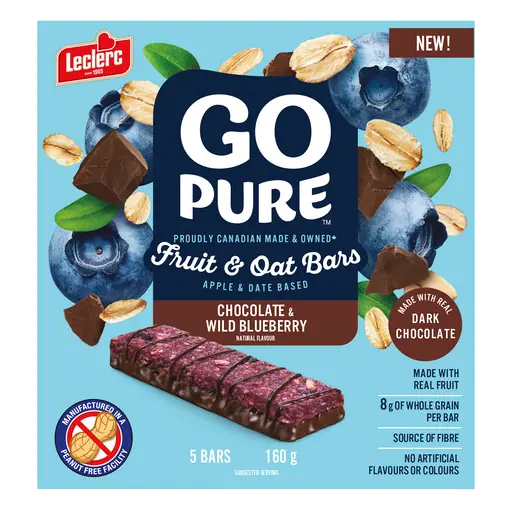 Go Pure Peanut-Free Fruit & Oat Bars Chocolate & Wild Blueberry 160 g