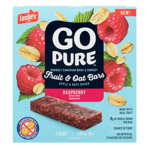 GoPure Cereal Oat Bars Raspberry 140 g