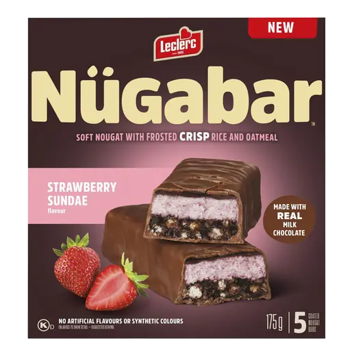 Nugabar Nougat Bars Strawberry Sundae 175 g