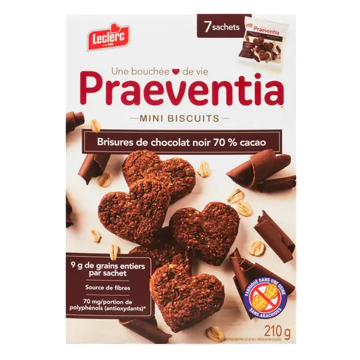 Praeventia Heart Cookies Dark Chocolate Chip 210 g