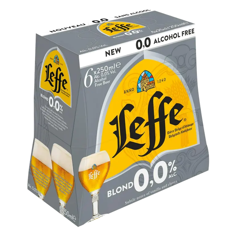 Leffe Blonde 0.0% Alcohol Free Beer Bottles 6 x 250ml