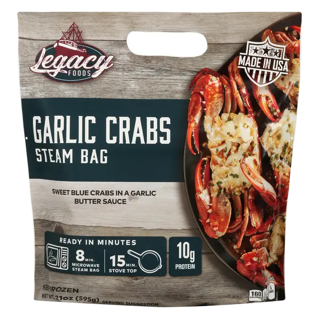 Blue Crabs in Garlic Butter Sauce Frozen