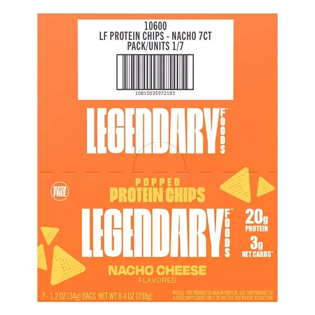 Popped Nacho Cheese Flavored Protein Chips