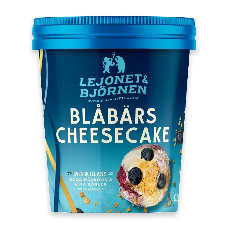 Glass Blåbärscheesecake 500ml Lejonet & Björnen