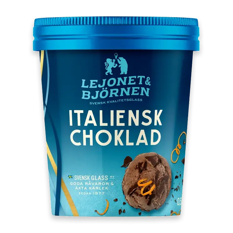 Glass Italiensk choklad 500ml Lejonet & Björnen