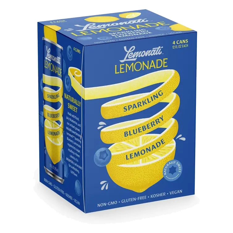 Lemonati Blueberry Sparkling Lemonade, 48 fl oz/4pk