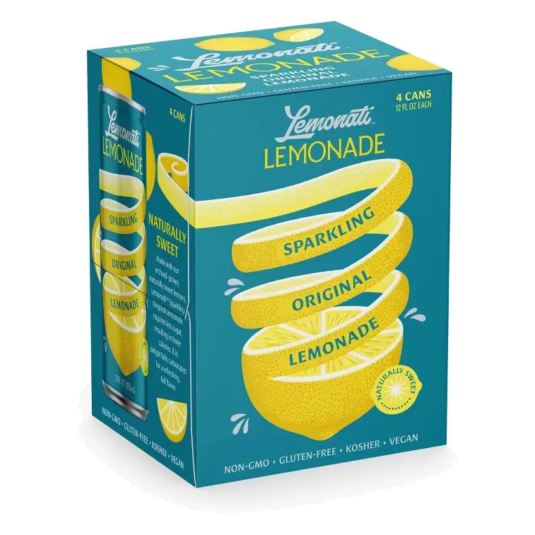 Lemonati Original Sparkling Lemonade, 48 fl oz/4pk