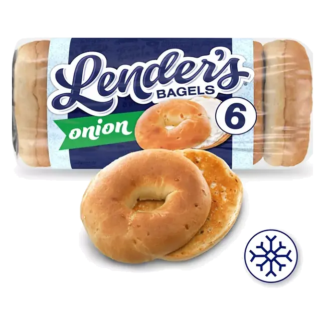 Frozen Onion Pre-sliced Bagels, 6 count, 12 oz