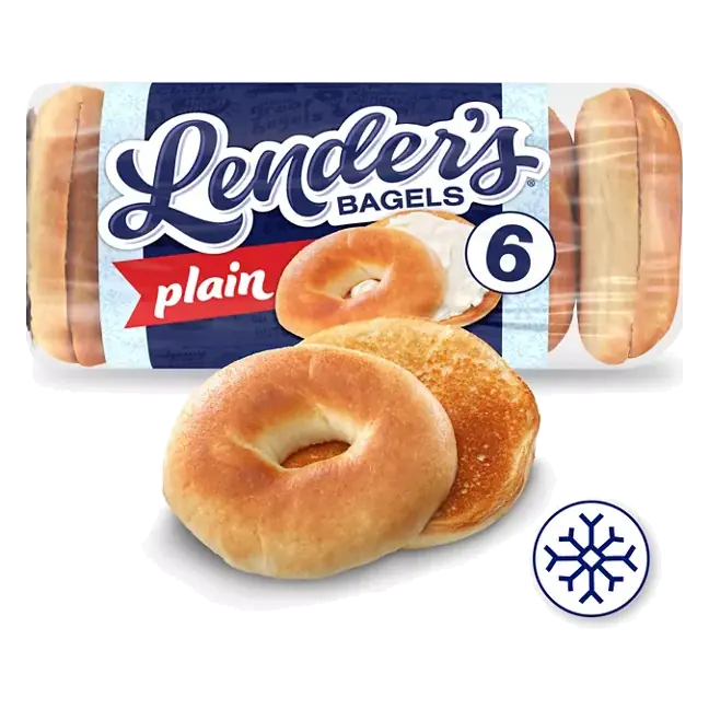 Frozen Plain Pre-sliced Bagels, 6 count, 12 oz