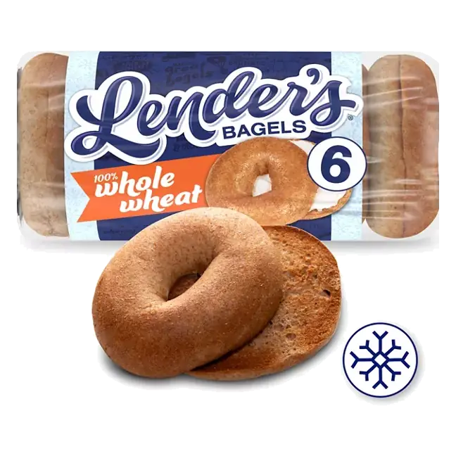 Frozen Whole Wheat Pre-sliced Bagels, 6 count, 12 oz