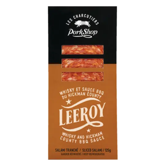 Les Charcutiers Pork Shop Deli Sliced Salami Leeroy Whisky Barbecue 125 g