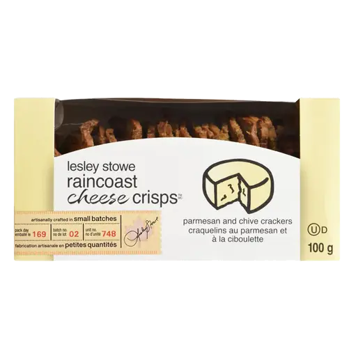 Lesley Stowe Raincoast Cheese Crisps Parmesan & Chive 100 g