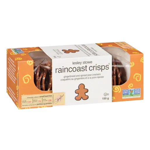 Lesley Stowe Raincoast Crisps Crackers Gingerbread Spiced Pear 150 g