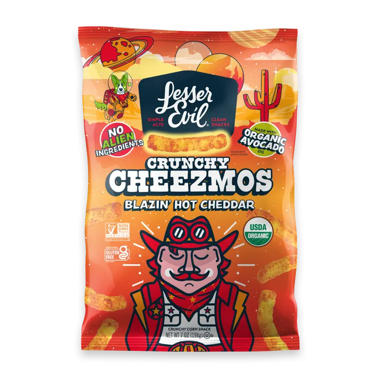 Crunchy Cheezmos Blazin' Hot Cheddar Cheese Puffs Chips