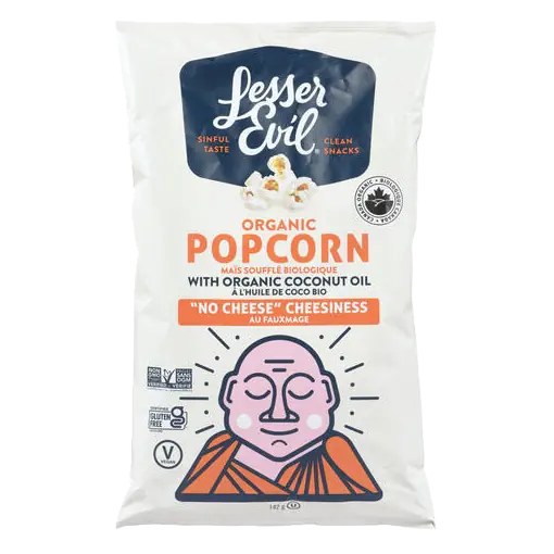 Lesser Evil Organic No Cheese Popcorn with Coconut Oil 142 g