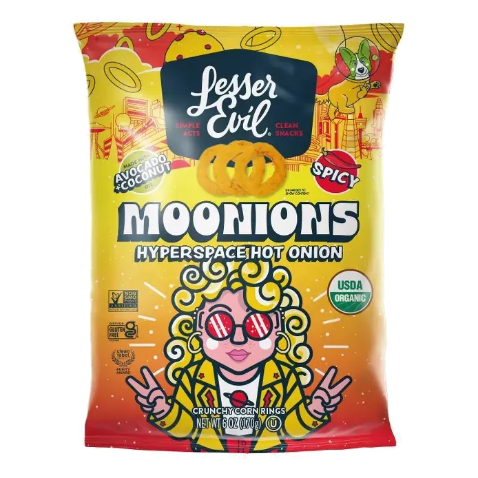 LesserEvil Moonions Hyperspace Hot Onion Puffs, 6oz
