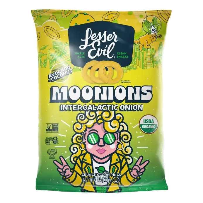 LesserEvil Moonoions Intergalactic Onion Puffs, 6oz