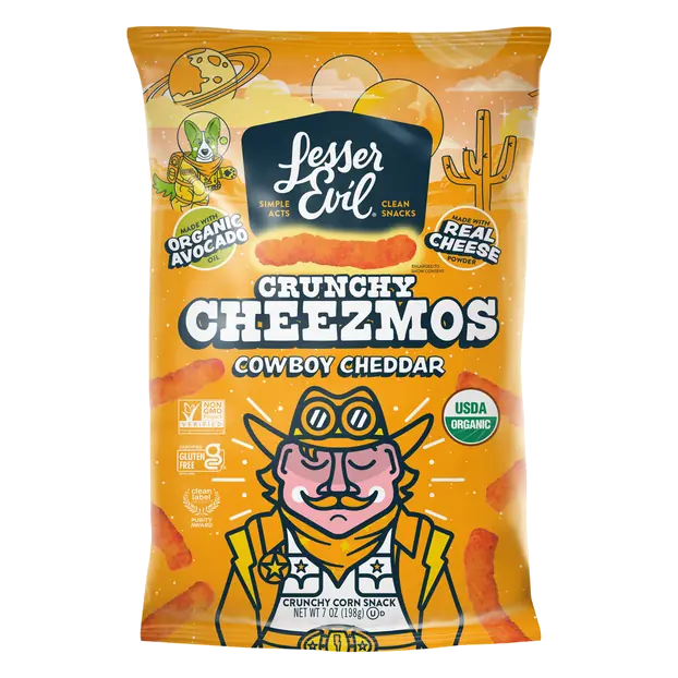 Organic Crunchy Cheezmos Cowboy Cheddar Corn Snacks