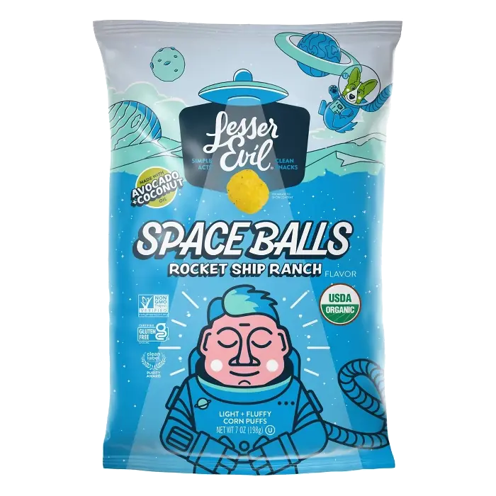 LesserEvil Organic Ranch Space Balls, 7oz