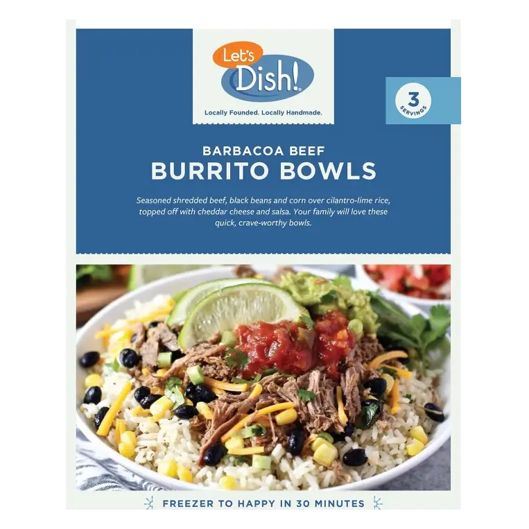 Let's Dish! Barbacoa Beef Burrito Bowls, 32oz