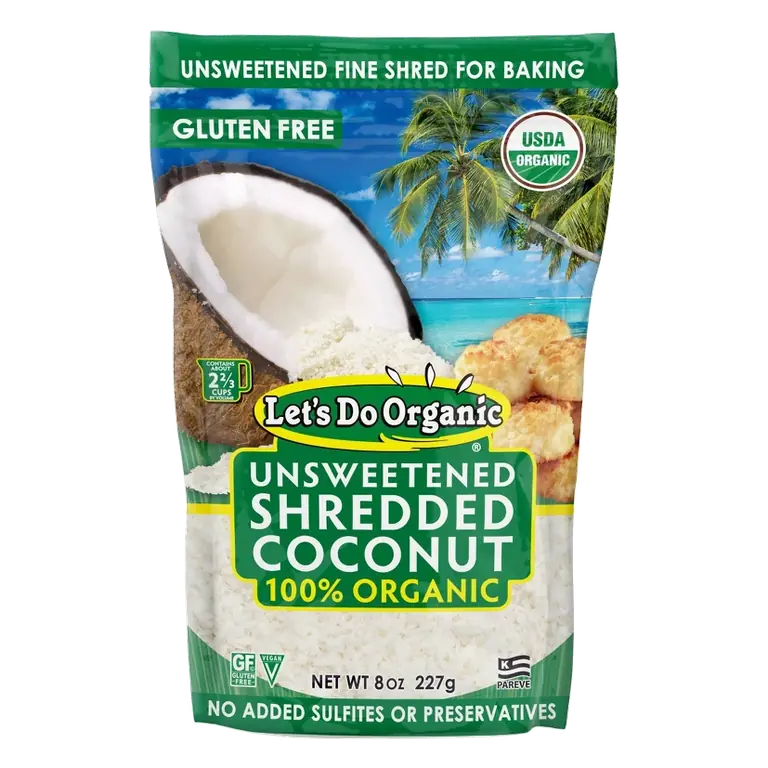 Let's Do Organic 100% Organic Shredded Coconut Unsweetened, 8oz