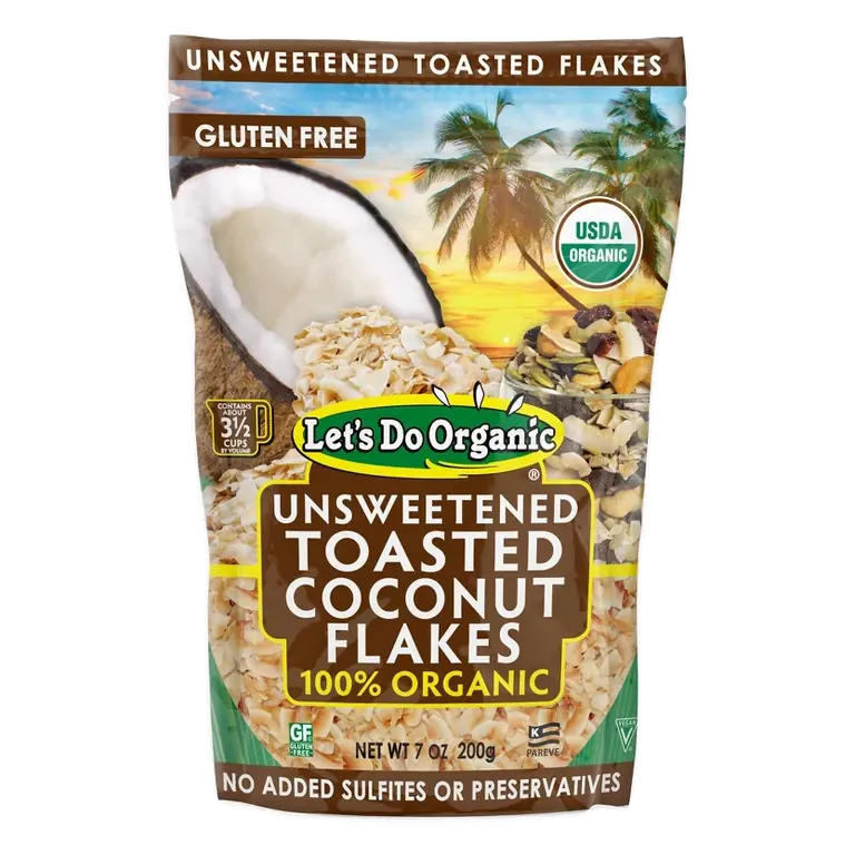 Unsweetened Toasted Organic Coconut Flakes