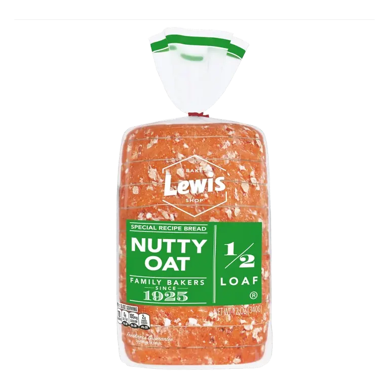 Lewis Bake Shop Nutty Oat Half Loaf Bread, 1/2 Loaf, 12oz