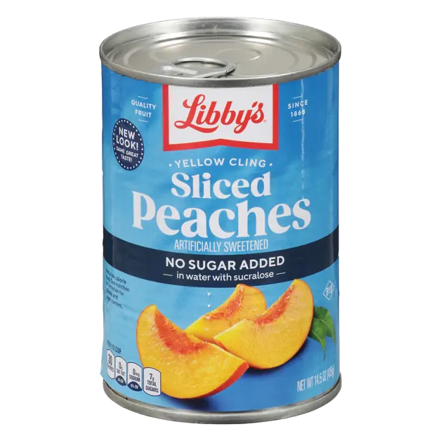 No Sugar Added Sliced Yellow Cling Peaches in Water with Sucralose