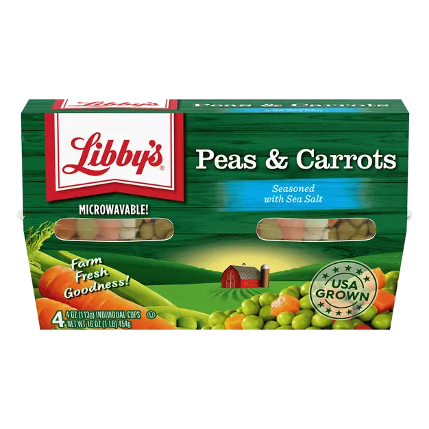 Peas & Carrots Microwavable Cups - 4 ct