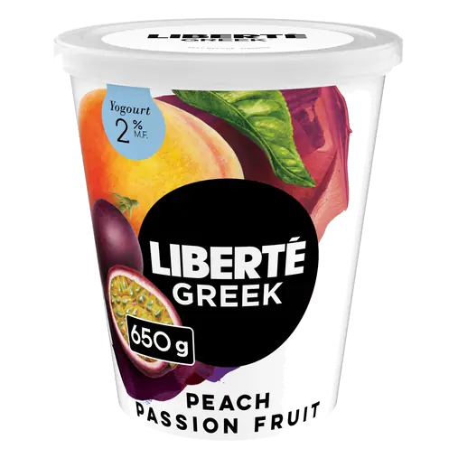 2% Greek Yogourt Peach Passion Fruit 650 g