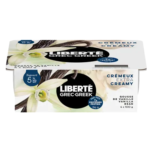 Greek 5% Extra Creamy Yogurt Vanilla Bean 4 x 100 g