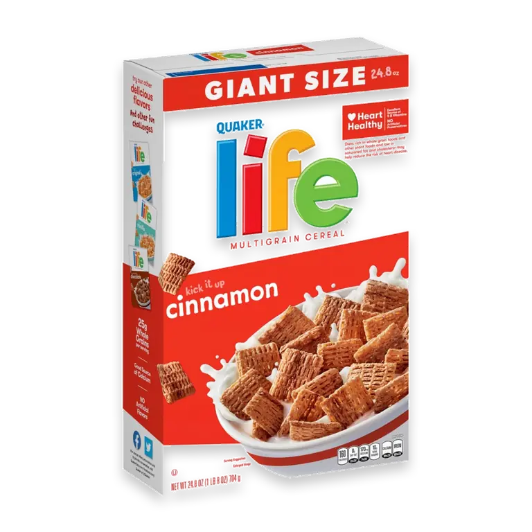 Quaker Life Cinnamon Multigrain Cold Breakfast Cereal Giant Size